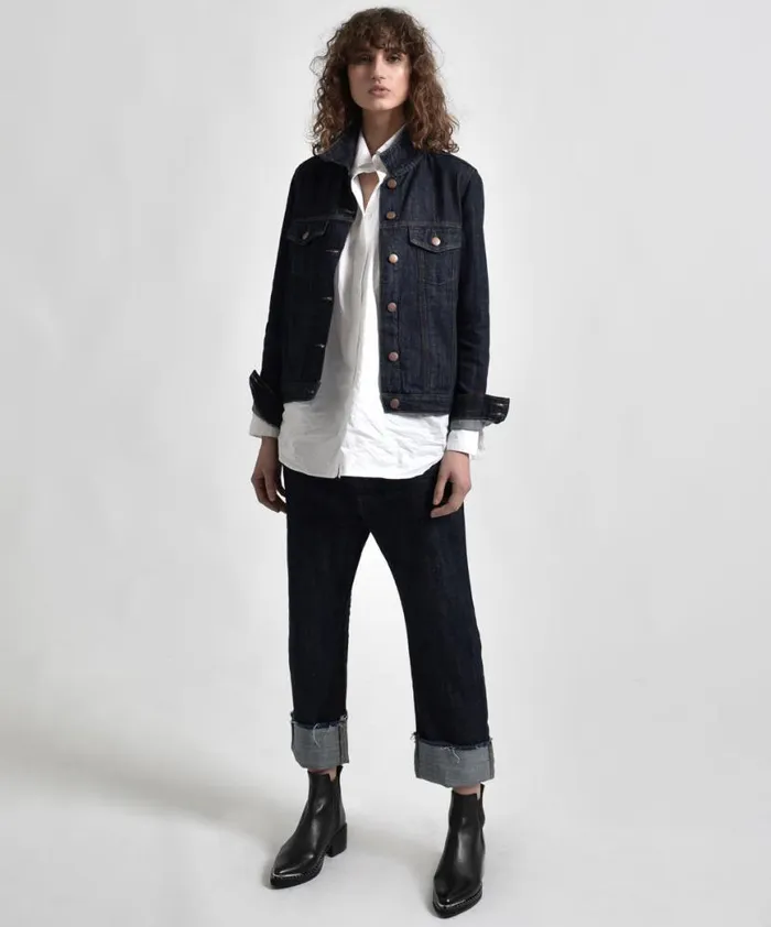 Women One Teaspoon Organic Tees ORGANIC RAW BANDIT TRUCKET JACKET BLUE Women One Teaspoon Organic Tees ORGANIC RAW BANDIT TRUCKET JACKET BLUE