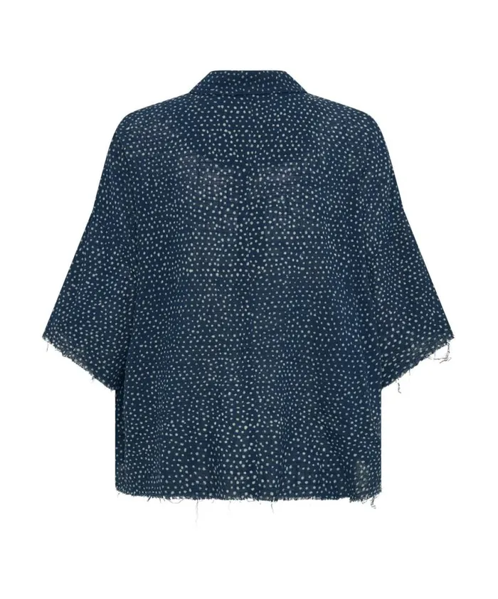 Women One Teaspoon Shirts BATIK SPOT HAND DYED MUSLIN CROPPED SHIRT Women One Teaspoon Shirts BATIK SPOT HAND DYED MUSLIN CROPPED SHIRT