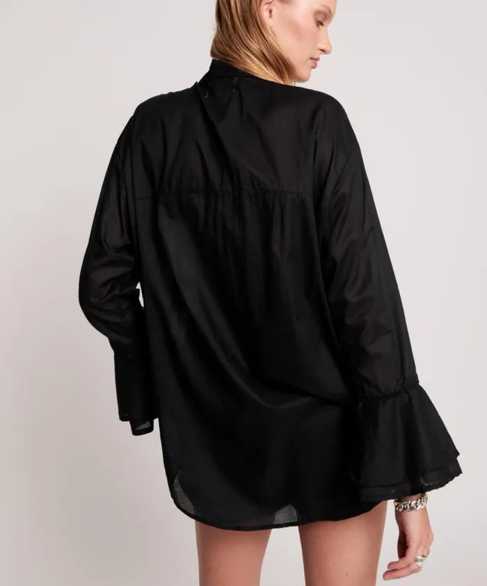Women One Teaspoon Shirts BLACK VOILE FANTASIE SHIRT Women One Teaspoon Shirts BLACK VOILE FANTASIE SHIRT