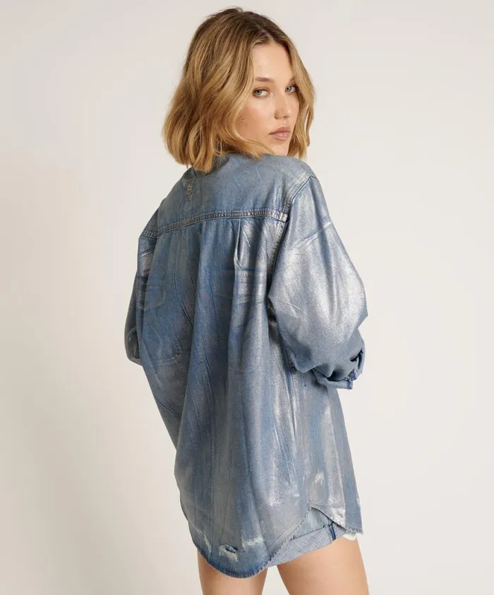 Women One Teaspoon Shirts BLUE FUTURE EVERYDAY DENIM SHIRT Women One Teaspoon Shirts BLUE FUTURE EVERYDAY DENIM SHIRT