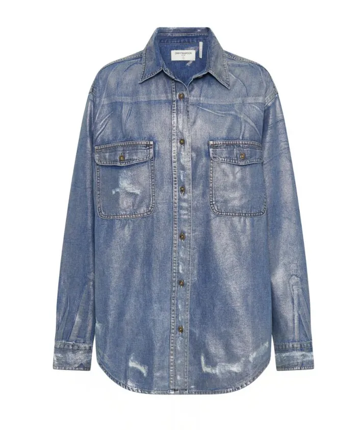 Women One Teaspoon Shirts BLUE FUTURE EVERYDAY DENIM SHIRT Women One Teaspoon Shirts BLUE FUTURE EVERYDAY DENIM SHIRT