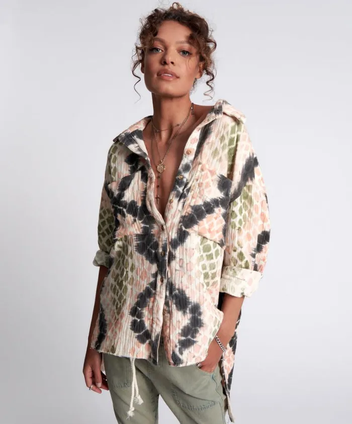 Women One Teaspoon Shirts BOA LONGLINE SHIRT Women One Teaspoon Shirts BOA LONGLINE SHIRT