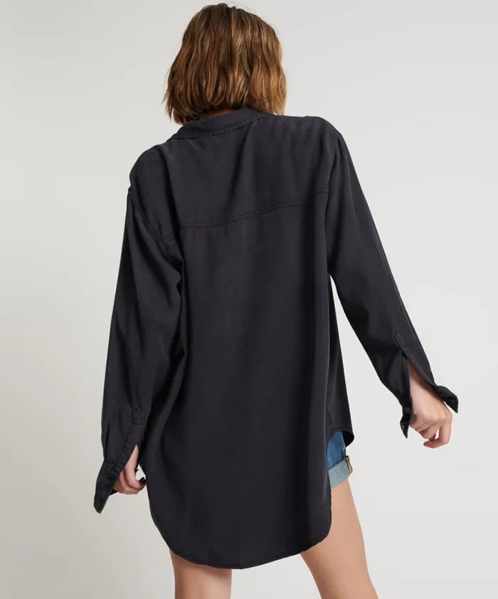 Women One Teaspoon Shirts CHARCOAL CUT OFF ORIGINAL LIBERTY SHIRT Women One Teaspoon Shirts CHARCOAL CUT OFF ORIGINAL LIBERTY SHIRT