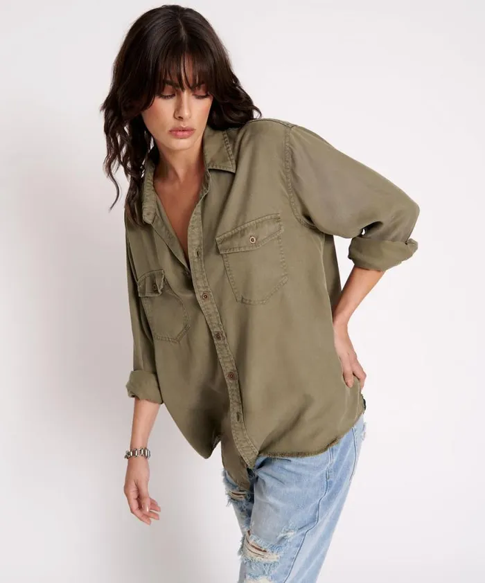 Women One Teaspoon Shirts CUT OFF ORIGINAL LIBERTY SHIRT Women One Teaspoon Shirts CUT OFF ORIGINAL LIBERTY SHIRT