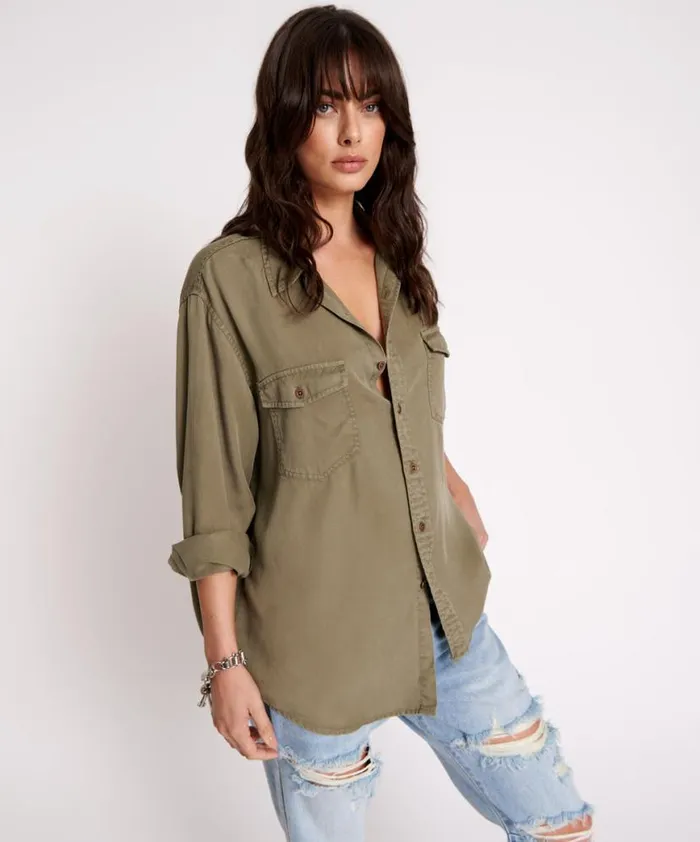 Women One Teaspoon Shirts CUT OFF ORIGINAL LIBERTY SHIRT Women One Teaspoon Shirts CUT OFF ORIGINAL LIBERTY SHIRT