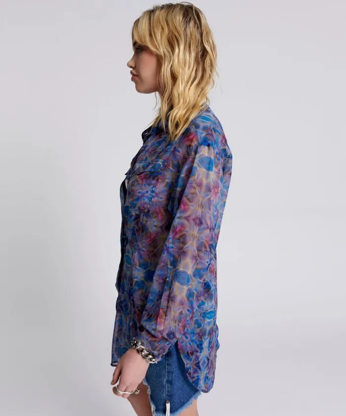 Women One Teaspoon Shirts CYMATIC REFLECTIONS UTILITY SHIRT Women One Teaspoon Shirts CYMATIC REFLECTIONS UTILITY SHIRT