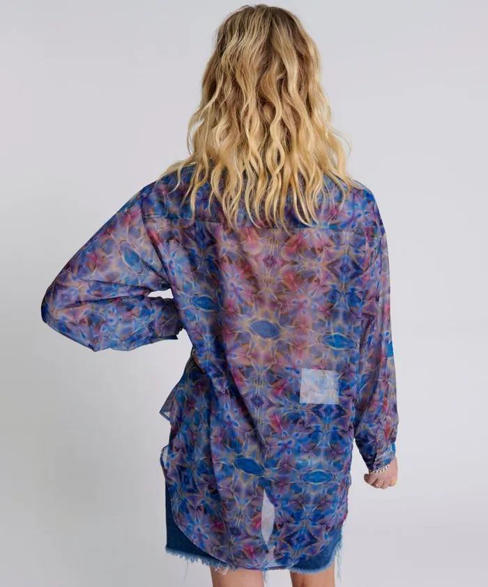 Women One Teaspoon Shirts CYMATIC REFLECTIONS UTILITY SHIRT Women One Teaspoon Shirts CYMATIC REFLECTIONS UTILITY SHIRT