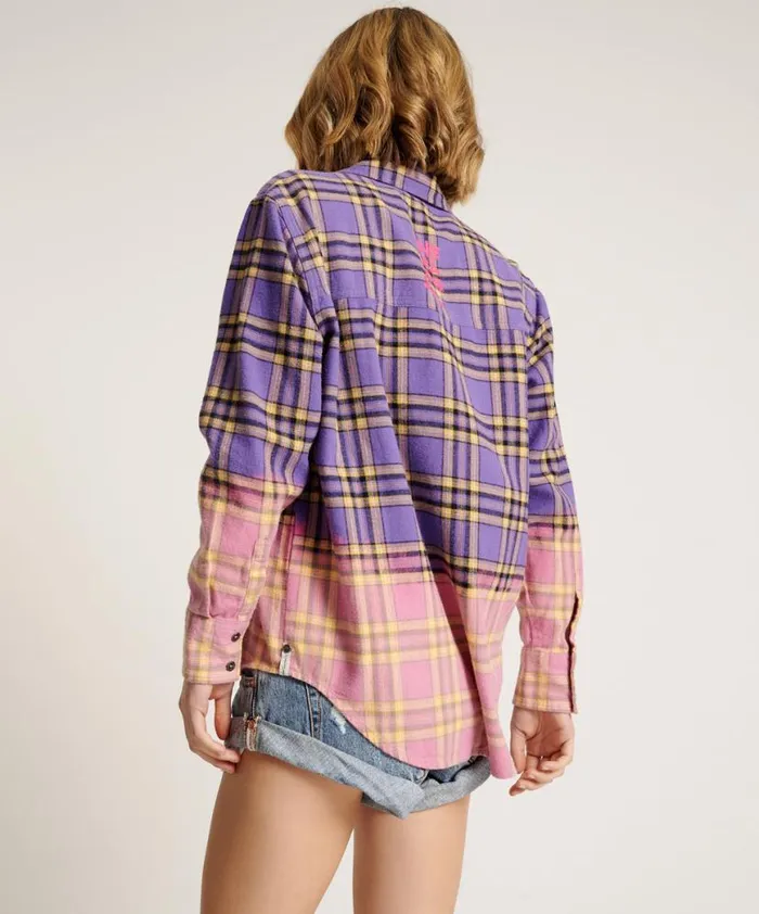 Women One Teaspoon Shirts DIP DYE FLANNEL LIBERTY SHIRT Women One Teaspoon Shirts DIP DYE FLANNEL LIBERTY SHIRT