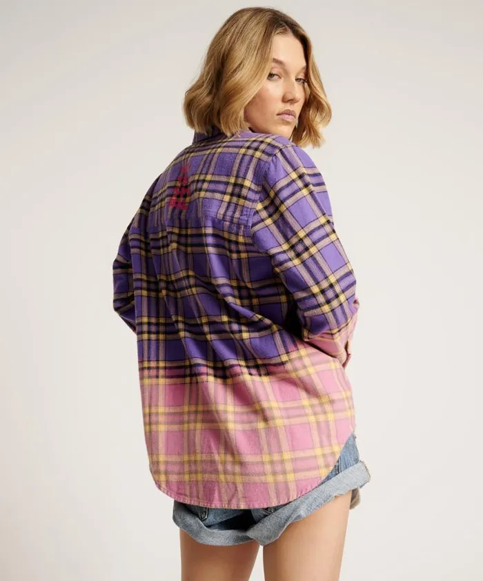 Women One Teaspoon Shirts DIP DYE FLANNEL LIBERTY SHIRT Women One Teaspoon Shirts DIP DYE FLANNEL LIBERTY SHIRT
