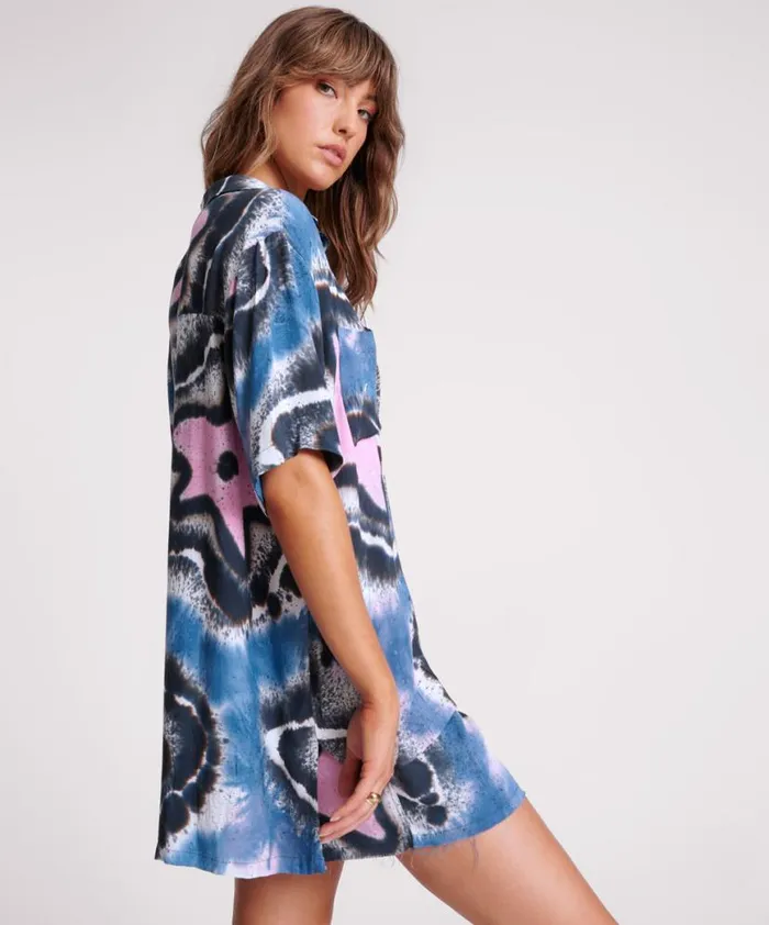 Women One Teaspoon Shirts HAND PAINTED FLORAL SHORTS SLEEVE SHIRT