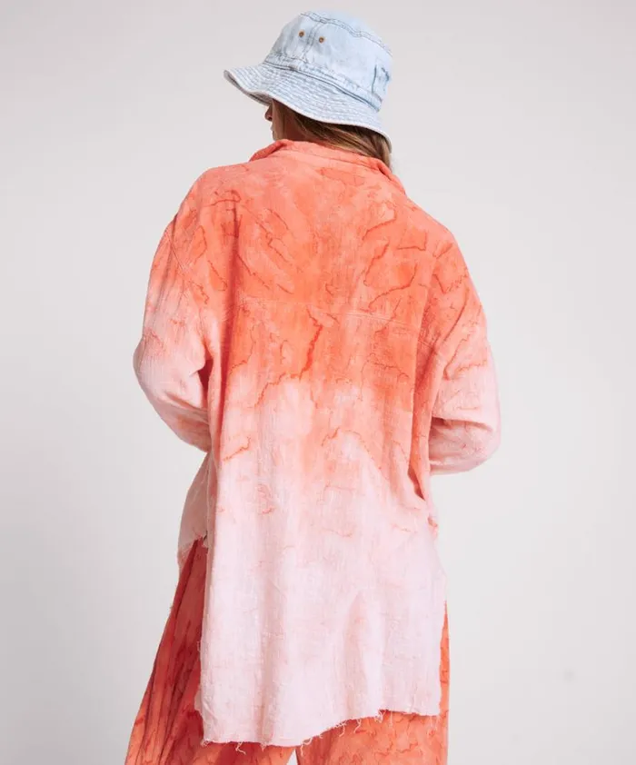 Women One Teaspoon Shirts HAND PAINTED SUNSET MUSLIN LONGLINE SHIRT Women One Teaspoon Shirts HAND PAINTED SUNSET MUSLIN LONGLINE SHIRT