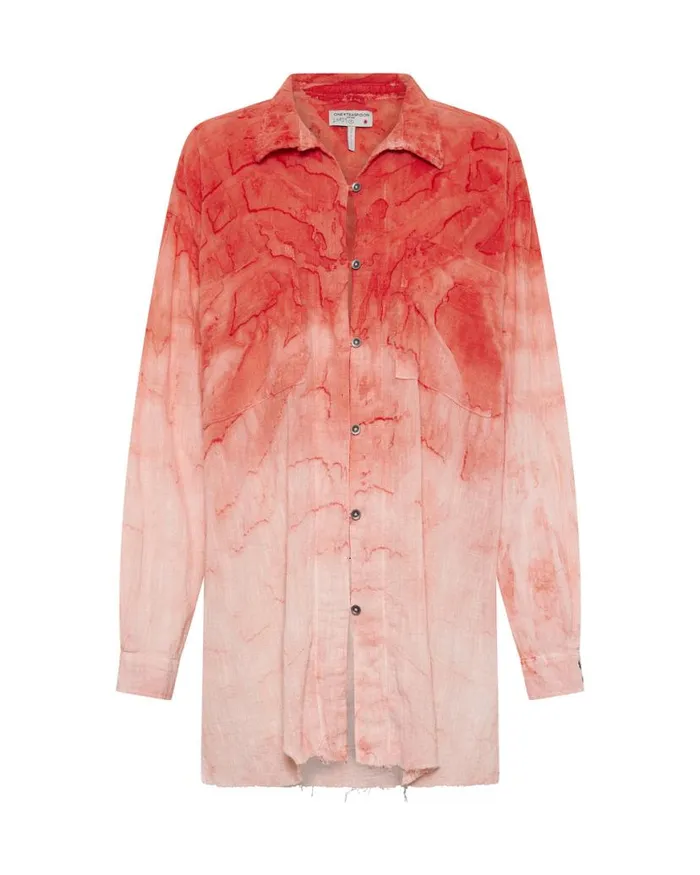 Women One Teaspoon Shirts HAND PAINTED SUNSET MUSLIN LONGLINE SHIRT Women One Teaspoon Shirts HAND PAINTED SUNSET MUSLIN LONGLINE SHIRT