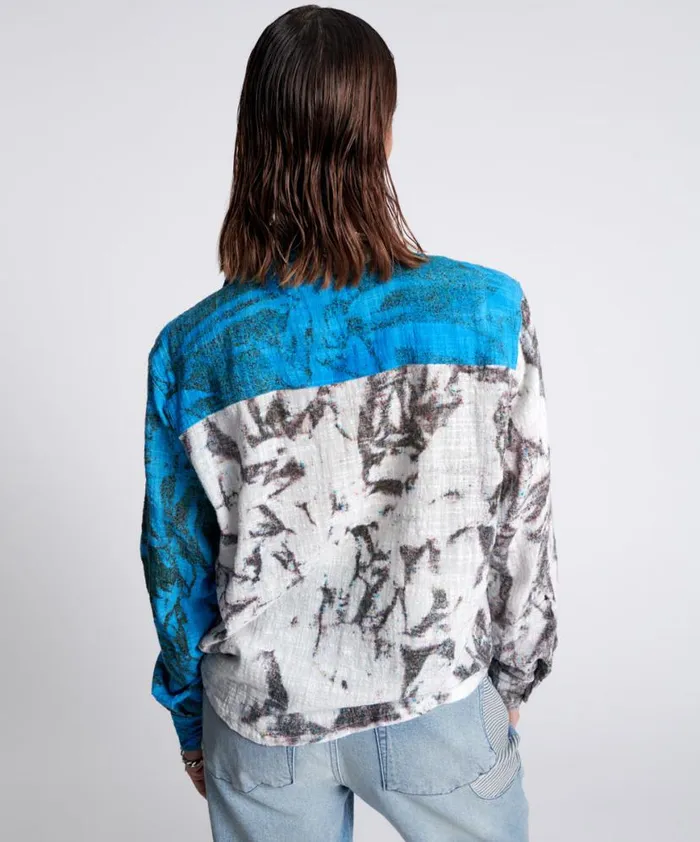Women One Teaspoon Shirts HAND PRINTED CHROMATIC SHIRT