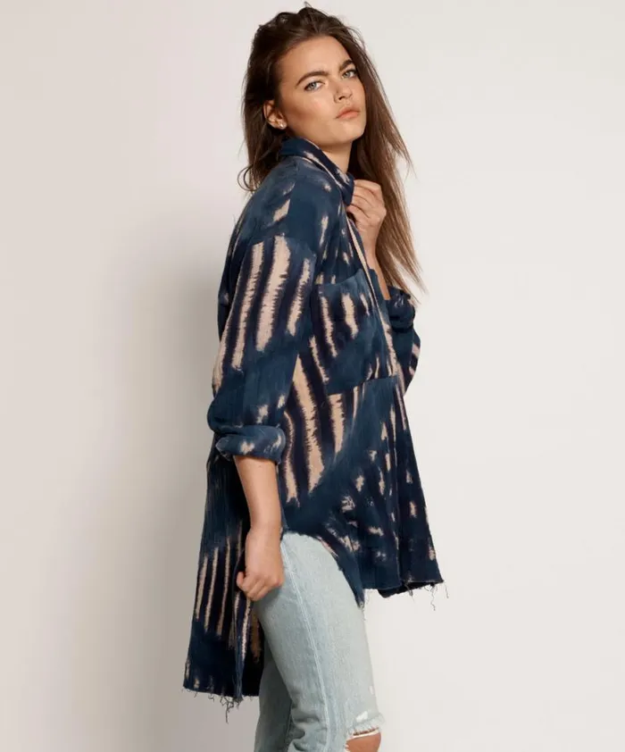 Women One Teaspoon Shirts HAND TIE DYE SANTORINI SHIRT Women One Teaspoon Shirts HAND TIE DYE SANTORINI SHIRT
