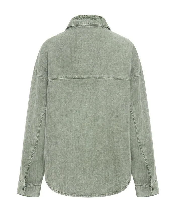 Women One Teaspoon Shirts KHAKI LOGO JACQUARD DARIA SHACKET Women One Teaspoon Shirts KHAKI LOGO JACQUARD DARIA SHACKET