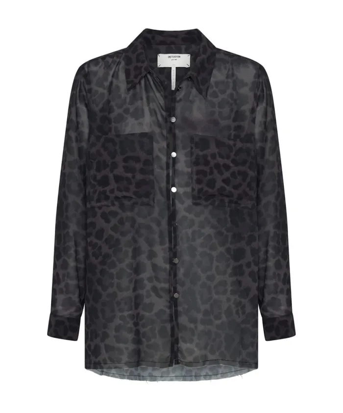Women One Teaspoon Shirts LEOPARD CHIFFON LONGLINE SHIRT Women One Teaspoon Shirts LEOPARD CHIFFON LONGLINE SHIRT