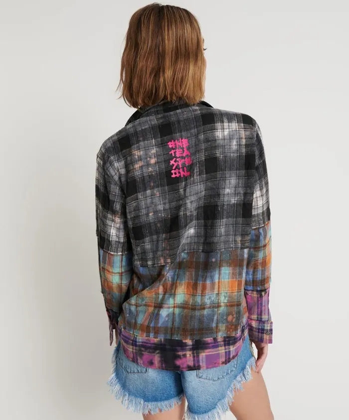 Women One Teaspoon Shirts MIXED FLANNEL SHIRT Women One Teaspoon Shirts MIXED FLANNEL SHIRT