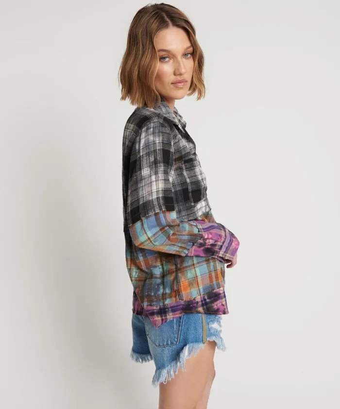 Women One Teaspoon Shirts MIXED FLANNEL SHIRT Women One Teaspoon Shirts MIXED FLANNEL SHIRT