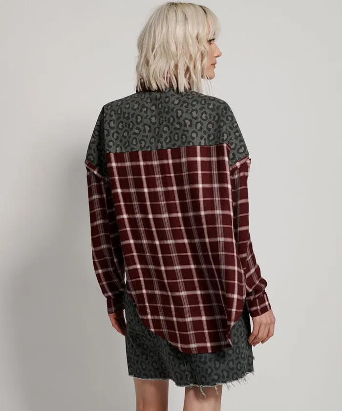 Women One Teaspoon Shirts OXBLOOD CHECK MOTLEY SHIRT Women One Teaspoon Shirts OXBLOOD CHECK MOTLEY SHIRT