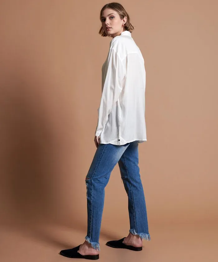 Women One Teaspoon Shirts SHEER TUX MAN SHIRT