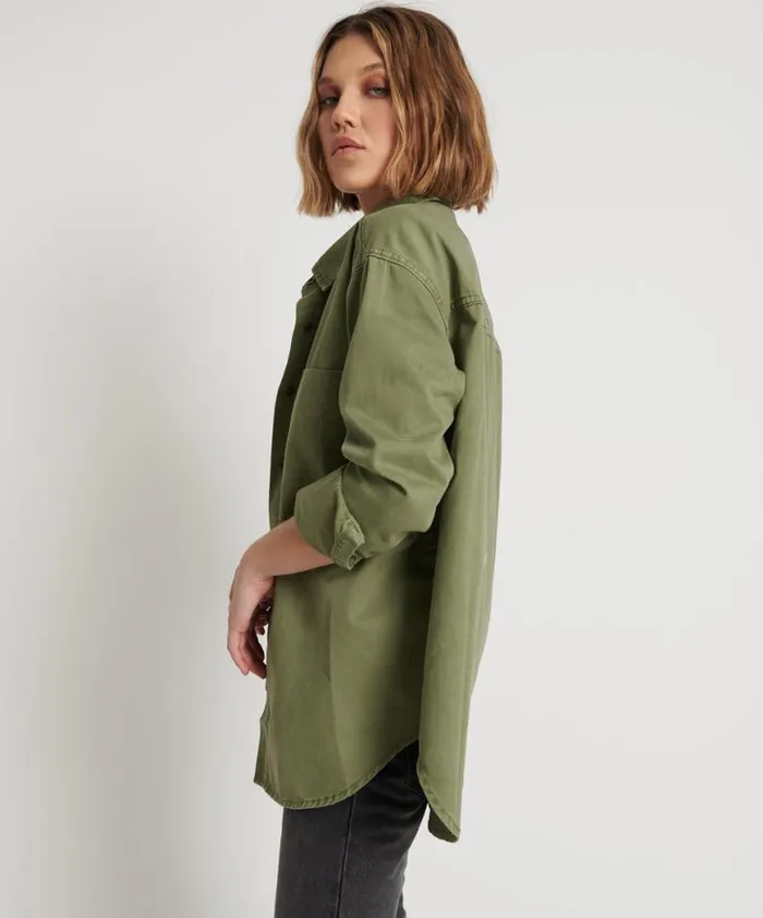Women One Teaspoon Shirts SUPER KHAKI SOHO SHIRT Women One Teaspoon Shirts SUPER KHAKI SOHO SHIRT