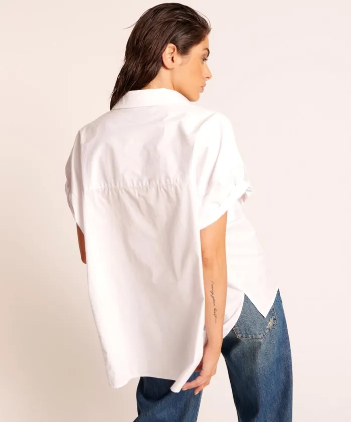 Women One Teaspoon Shirts WHITE KINGS ROAD COTTON SHIRT Women One Teaspoon Shirts WHITE KINGS ROAD COTTON SHIRT