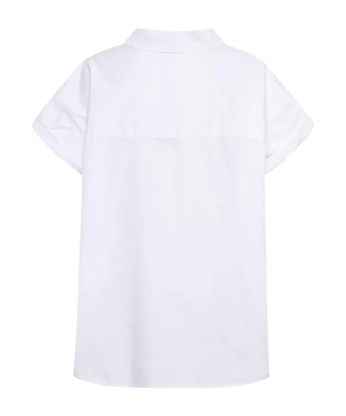 Women One Teaspoon Shirts WHITE KINGS ROAD COTTON SHIRT Women One Teaspoon Shirts WHITE KINGS ROAD COTTON SHIRT