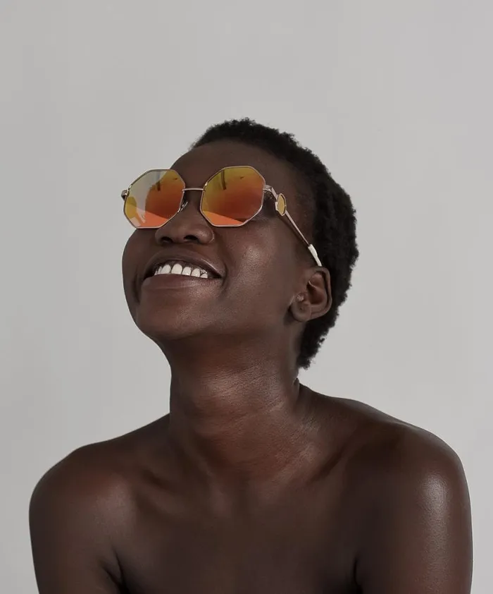 Women One Teaspoon Sunglasses SUPERHERO SUNGLASSES GOLD