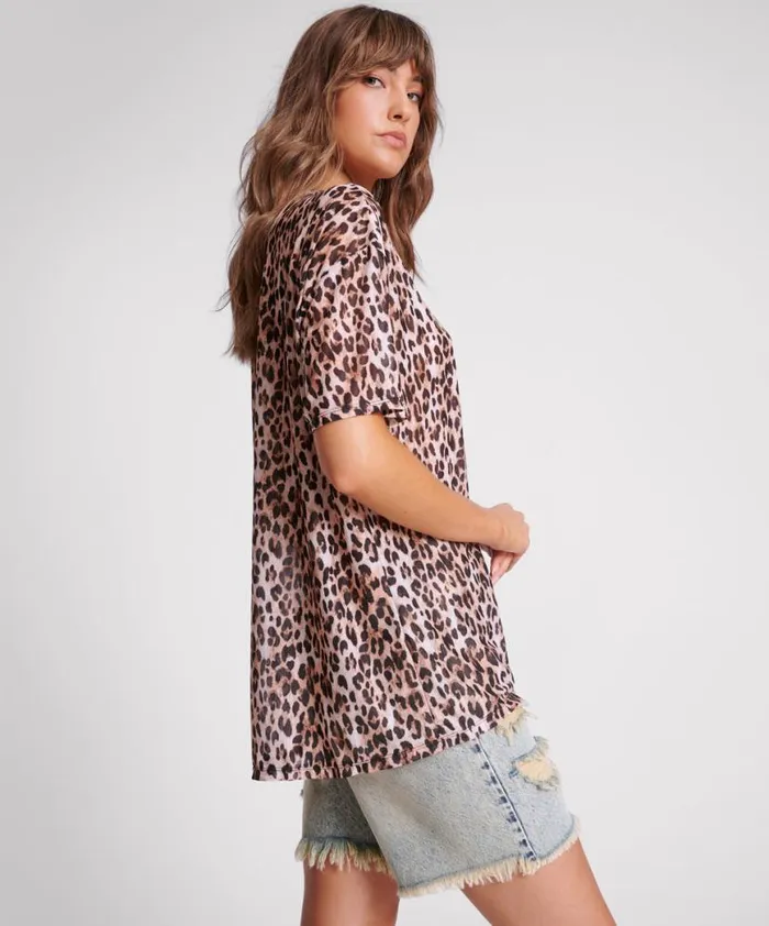 Women One Teaspoon Tees and Tanks ANIMAL MESH TEE Women One Teaspoon Tees and Tanks ANIMAL MESH TEE