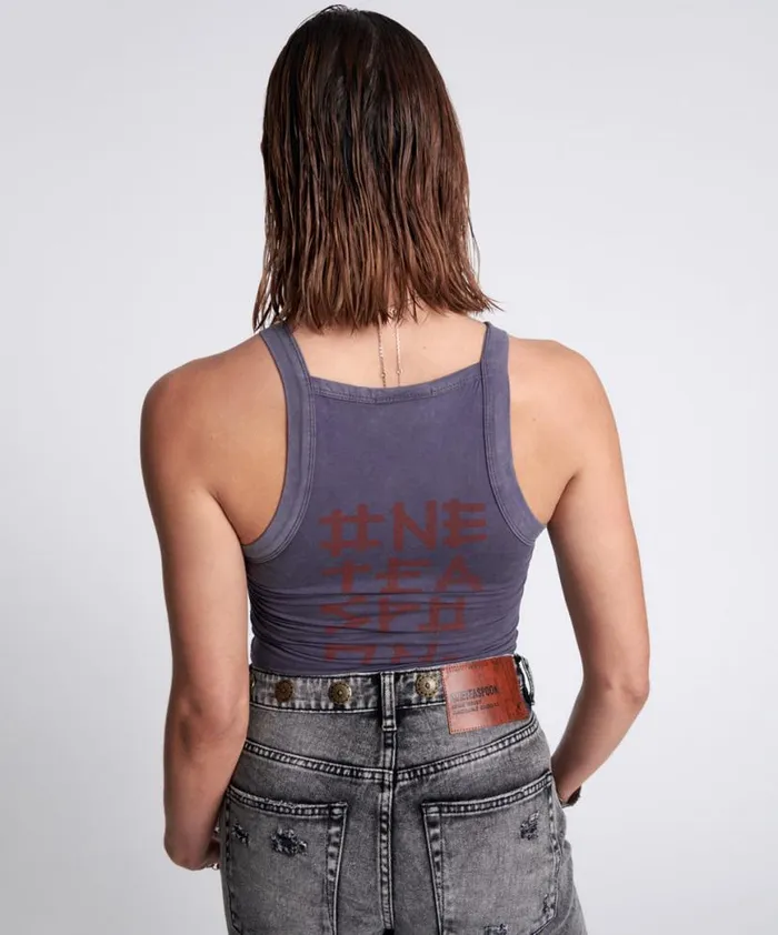 Women One Teaspoon Tees and Tanks BAMBOO LOGO LONGLINE RALLY TANK Women One Teaspoon Tees and Tanks BAMBOO LOGO LONGLINE RALLY TANK