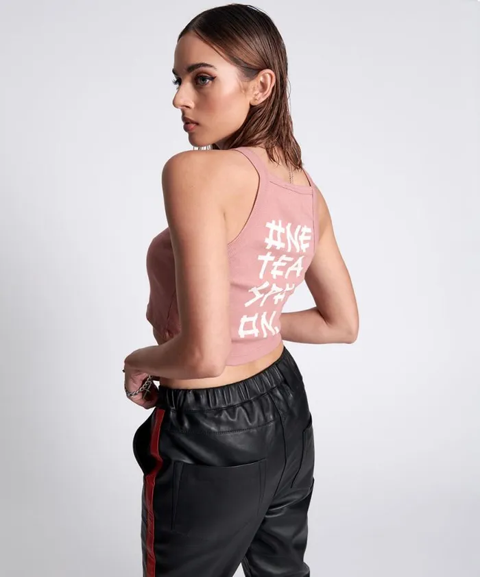 Women One Teaspoon Tees and Tanks BAMBOO LOGO RALLY TANK Women One Teaspoon Tees and Tanks BAMBOO LOGO RALLY TANK