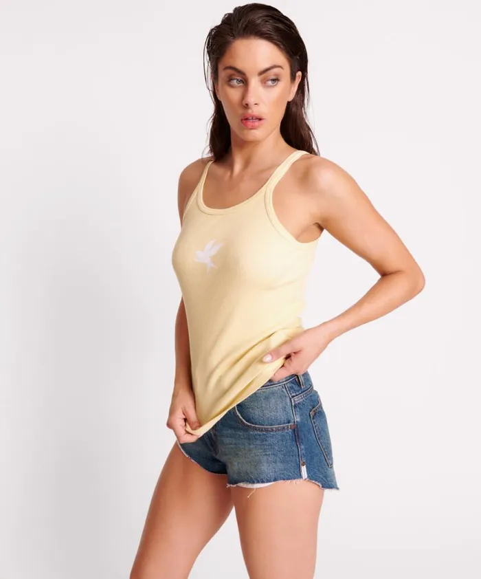 Women One Teaspoon Tees and Tanks BANANA ONE TEASPOON RIB SINGLET Women One Teaspoon Tees and Tanks BANANA ONE TEASPOON RIB SINGLET