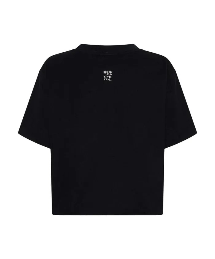 Women One Teaspoon Tees and Tanks BLACK CROPPED SPACE PUNK TEE Women One Teaspoon Tees and Tanks BLACK CROPPED SPACE PUNK TEE