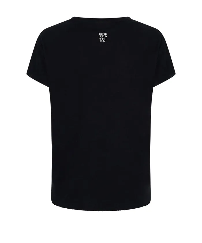 Women One Teaspoon Tees and Tanks BLACK DEEP V CUT OUT TEE Women One Teaspoon Tees and Tanks BLACK DEEP V CUT OUT TEE