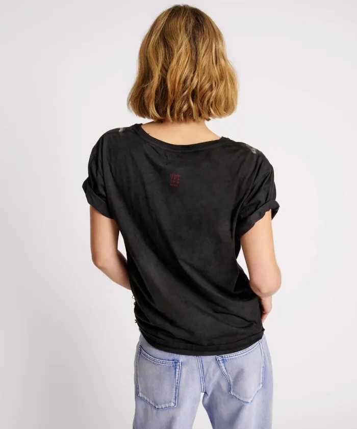 Women One Teaspoon Tees and Tanks BLACK HEART TIE DYE UNISEX TEE Women One Teaspoon Tees and Tanks BLACK HEART TIE DYE UNISEX TEE
