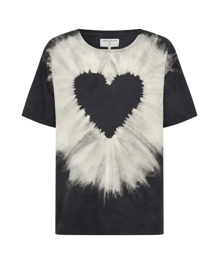 Women One Teaspoon Tees and Tanks BLACK HEART TIE DYE UNISEX TEE Women One Teaspoon Tees and Tanks BLACK HEART TIE DYE UNISEX TEE