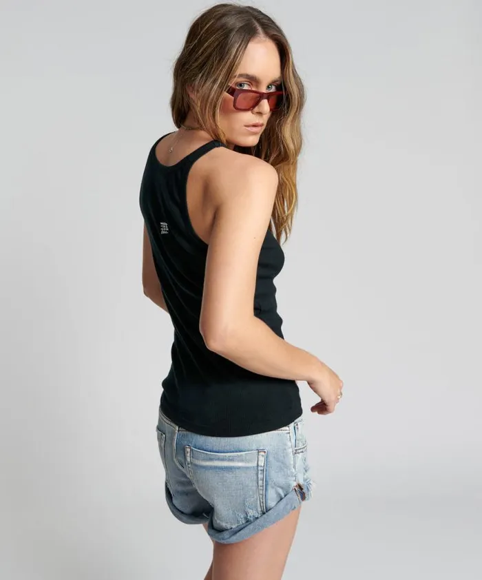 Women One Teaspoon Tees and Tanks BLACK ONE TEASPOON BASIC SINGLET Women One Teaspoon Tees and Tanks BLACK ONE TEASPOON BASIC SINGLET