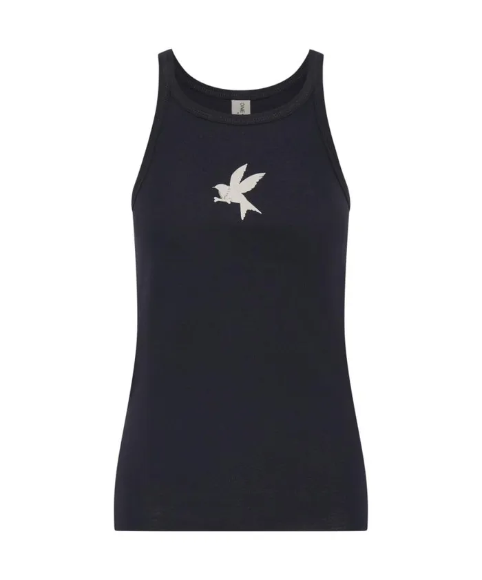 Women One Teaspoon Tees and Tanks BLACK ONE TEASPOON RIB SINGLET Women One Teaspoon Tees and Tanks BLACK ONE TEASPOON RIB SINGLET
