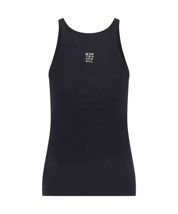 Women One Teaspoon Tees and Tanks BLACK ONE TEASPOON RIB SINGLET Women One Teaspoon Tees and Tanks BLACK ONE TEASPOON RIB SINGLET