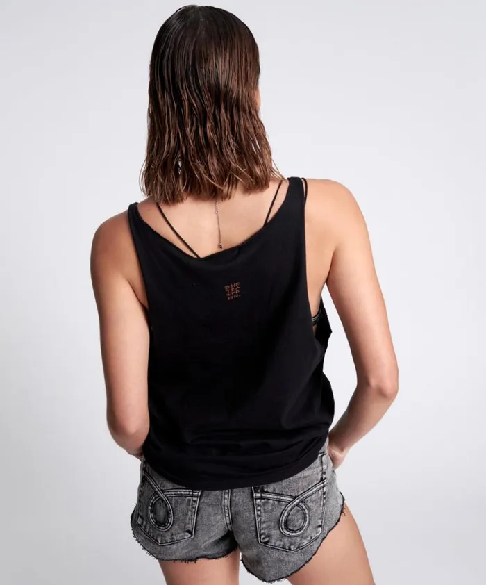 Women One Teaspoon Tees and Tanks BLACK STONE ORGANIC LOGO BARELY THERE TANK Women One Teaspoon Tees and Tanks BLACK STONE ORGANIC LOGO BARELY THERE TANK