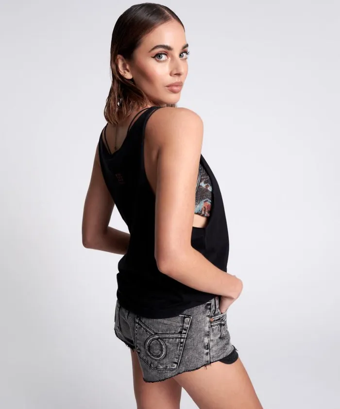 Women One Teaspoon Tees and Tanks BLACK STONE ORGANIC LOGO BARELY THERE TANK Women One Teaspoon Tees and Tanks BLACK STONE ORGANIC LOGO BARELY THERE TANK