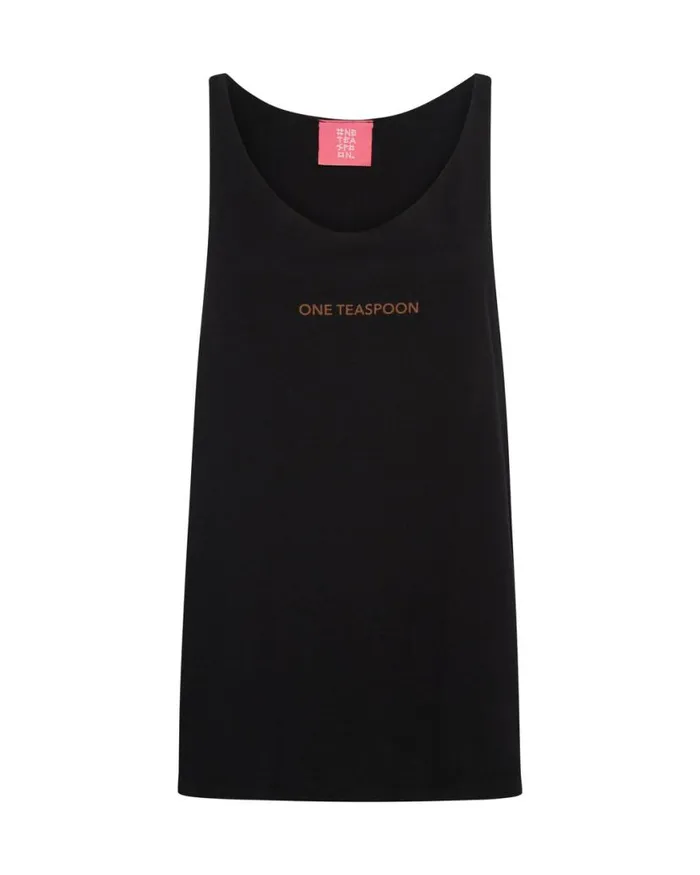 Women One Teaspoon Tees and Tanks BLACK STONE ORGANIC LOGO BARELY THERE TANK Women One Teaspoon Tees and Tanks BLACK STONE ORGANIC LOGO BARELY THERE TANK