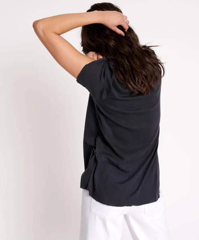 Women One Teaspoon Tees and Tanks BLACK STONE RIBBED UNISEX TEE Women One Teaspoon Tees and Tanks BLACK STONE RIBBED UNISEX TEE