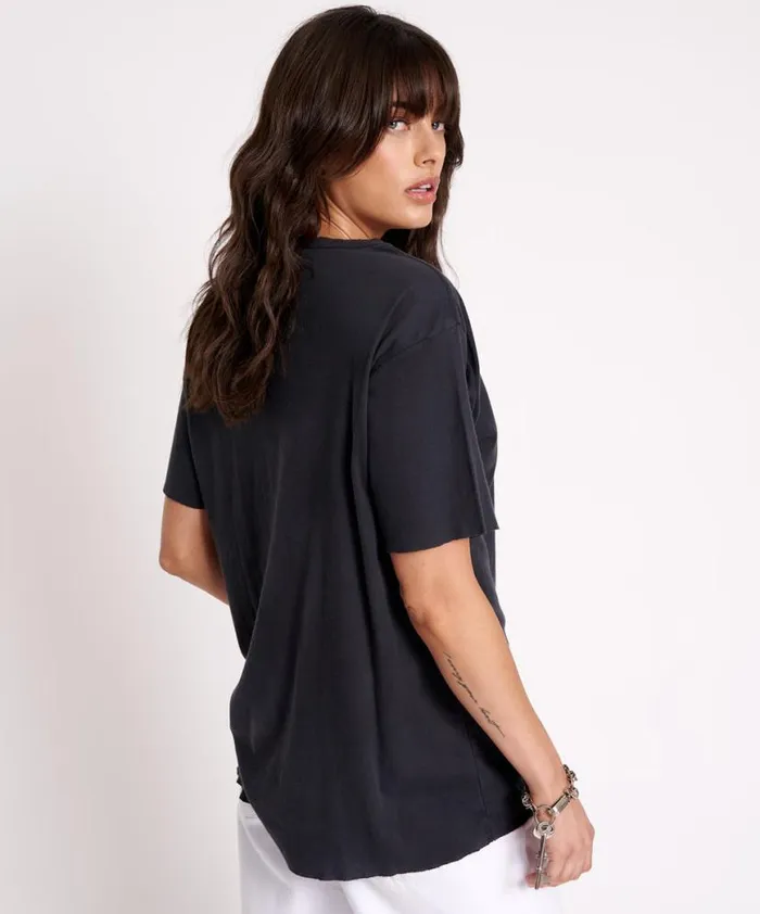 Women One Teaspoon Tees and Tanks BLACK STONE RIBBED UNISEX TEE Women One Teaspoon Tees and Tanks BLACK STONE RIBBED UNISEX TEE