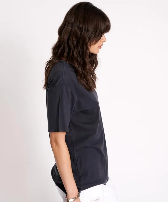 Women One Teaspoon Tees and Tanks BLACK STONE RIBBED UNISEX TEE Women One Teaspoon Tees and Tanks BLACK STONE RIBBED UNISEX TEE