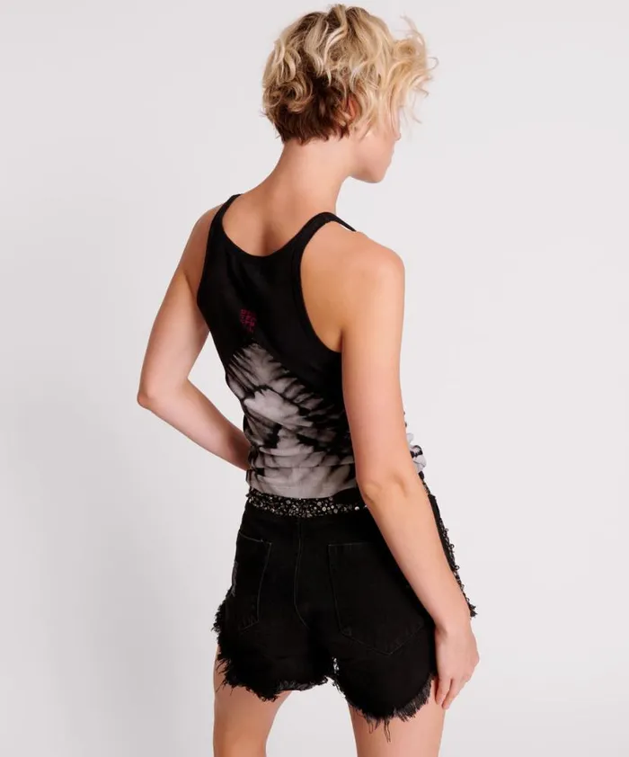 Women One Teaspoon Tees and Tanks BLACK XRAY ONE TEASPOON RIB SINGLET Women One Teaspoon Tees and Tanks BLACK XRAY ONE TEASPOON RIB SINGLET