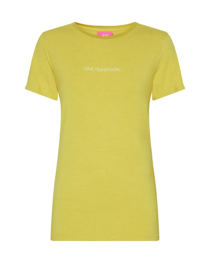 Women One Teaspoon Tees and Tanks BLAZING YELLOW LOGO FITTED TEE Women One Teaspoon Tees and Tanks BLAZING YELLOW LOGO FITTED TEE