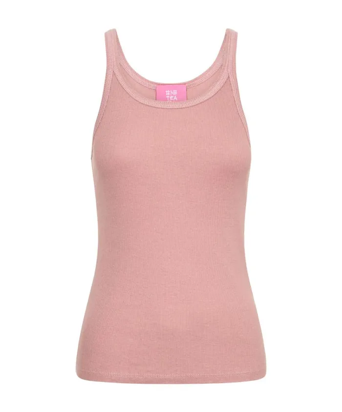 Women One Teaspoon Tees and Tanks BLUSH BAMBOO LOGO SINGLET Women One Teaspoon Tees and Tanks BLUSH BAMBOO LOGO SINGLET