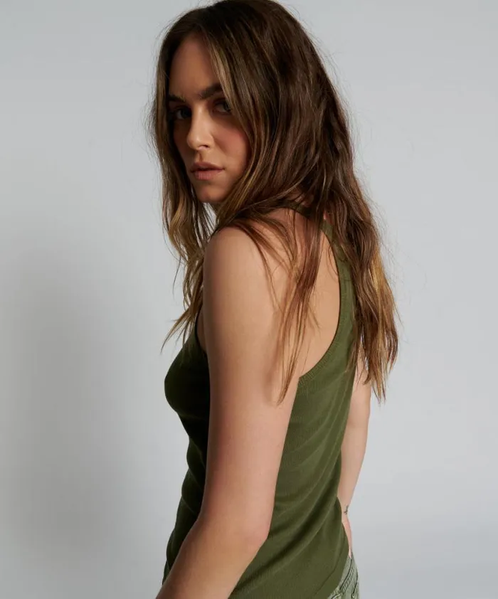 Women One Teaspoon Tees and Tanks BURNT OLIVE ONE TEASPOON LOGO SINGLET Women One Teaspoon Tees and Tanks BURNT OLIVE ONE TEASPOON LOGO SINGLET