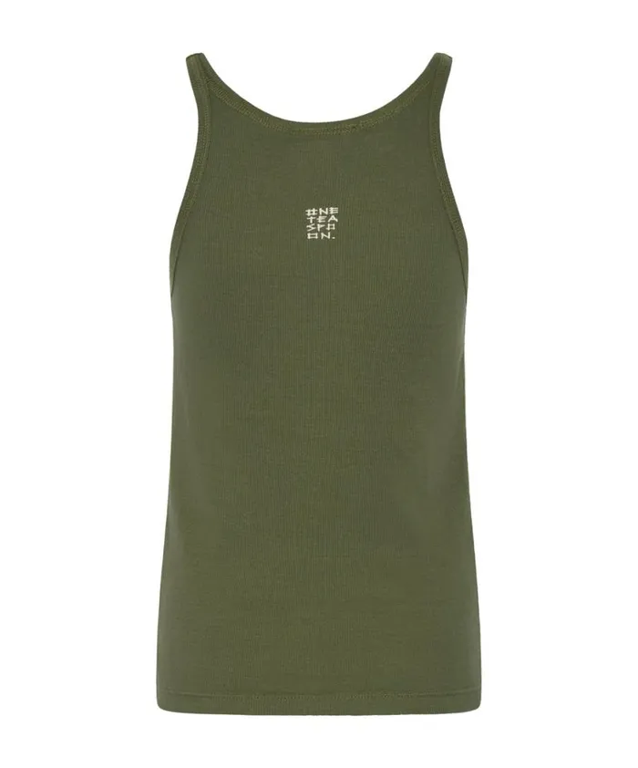 Women One Teaspoon Tees and Tanks BURNT OLIVE ONE TEASPOON LOGO SINGLET Women One Teaspoon Tees and Tanks BURNT OLIVE ONE TEASPOON LOGO SINGLET